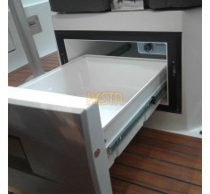 White DOMETIC CoolMatic CD 30 drawer fridge for caravan, yacht